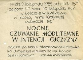 Nocne czuwanie modlitewne w intencji ojczyzny