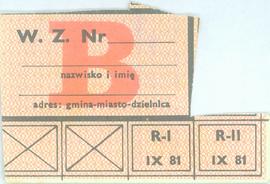 Kartka reglamentacyjna 1981