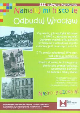 Odbuduj Wrocław: III edycja konkursu Namaluj mi historię