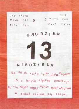 13 grudnia, niedziela