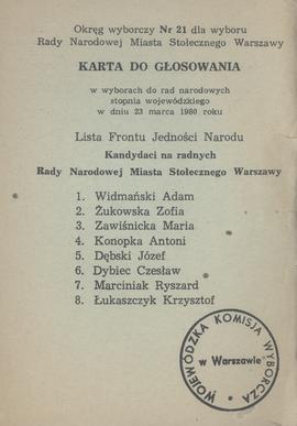 Karta do głosowania