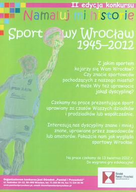 Sportowy Wrocław 1945-2012: II edycja konkursu Namaluj mi historię