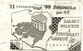 11 listopada '88 (...) żądamy wolnych i demokratycznych wyborów