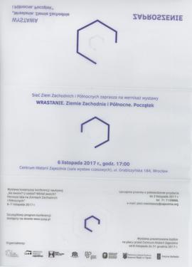 Zaproszenie na Wystawę "Wrastanie. Ziemie Zachodnie i Północne. Początek".