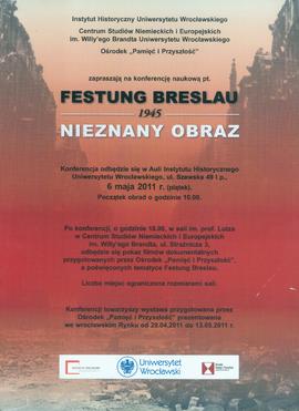 Festung Breslau 1945: nieznany obraz - konferencja naukowa