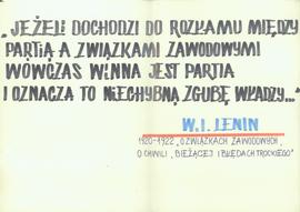 Jeżeli dochodzi do rozłamu między partią... cytat z W.I. Lenina