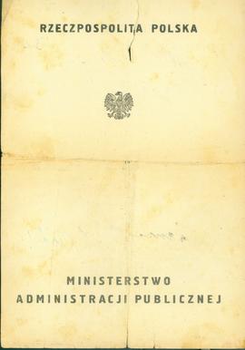 Zaświadczenie przesiedleńcze Nr 2735/05/45