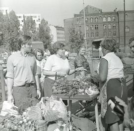 Targowisko na pl. Grunwaldzkim we Wrocławiu