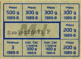 Kartka reglamentacyjna typu M-I 1989