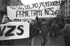 Demonstracja w rocznicę stanu wojennego 1988