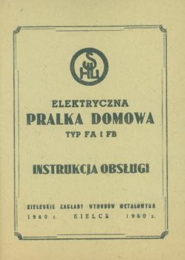 Elektryczna pralka domowa / typ FA i FB / Instrukcja obsługi