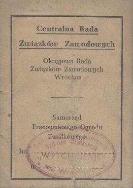 Legitymacja członka Samorządu Pracowniczego Ogrodu Działkowego