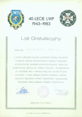 List gratulacyjny