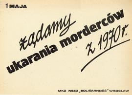 Żądamy ukarania morderców z 1970 r.