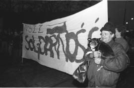 Demonstracja w rocznicę stanu wojennego 1988